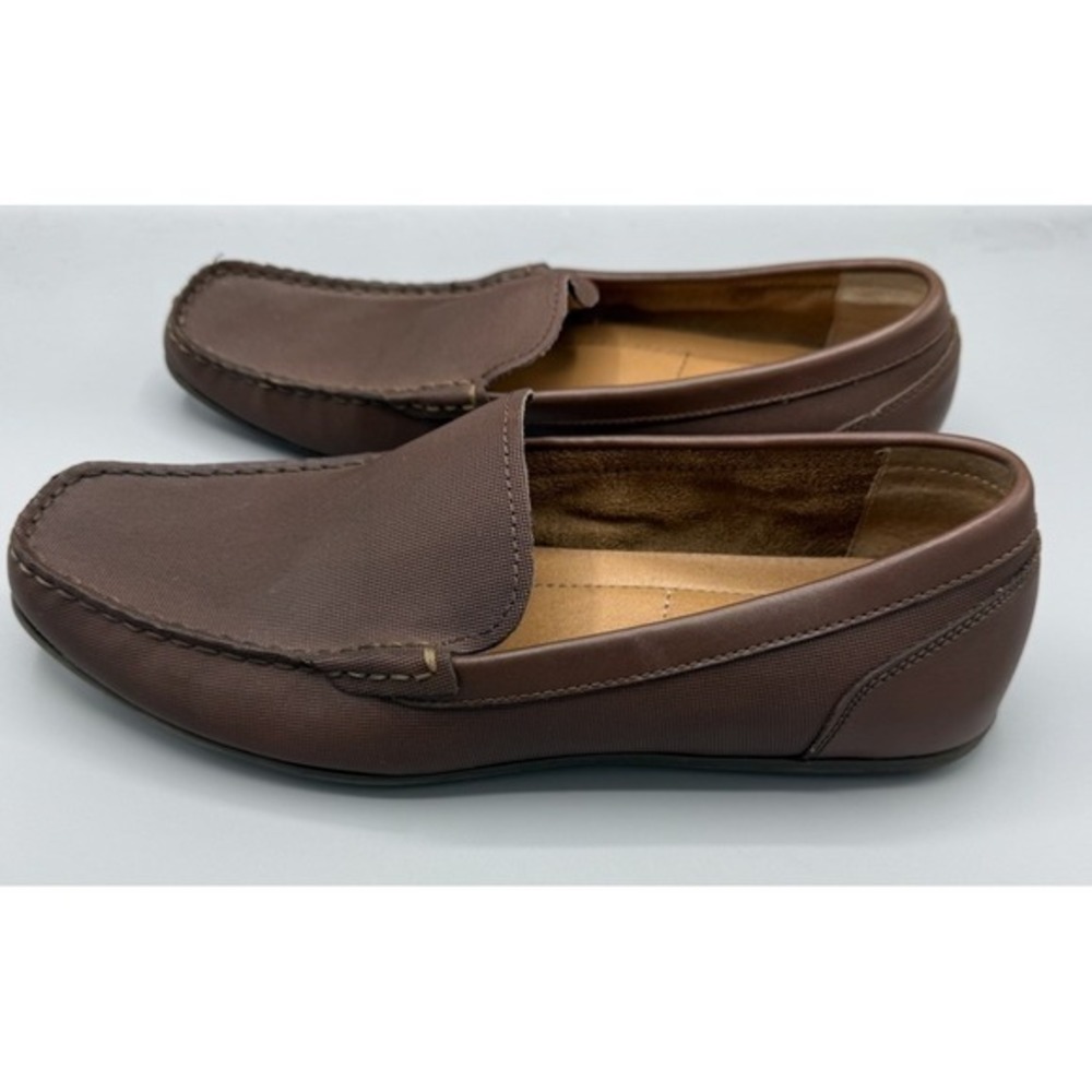Alfani Mens Chestnut‎ Brown Leather Upper Slip On Loafers Size 10.5 - Picture 3 of 9